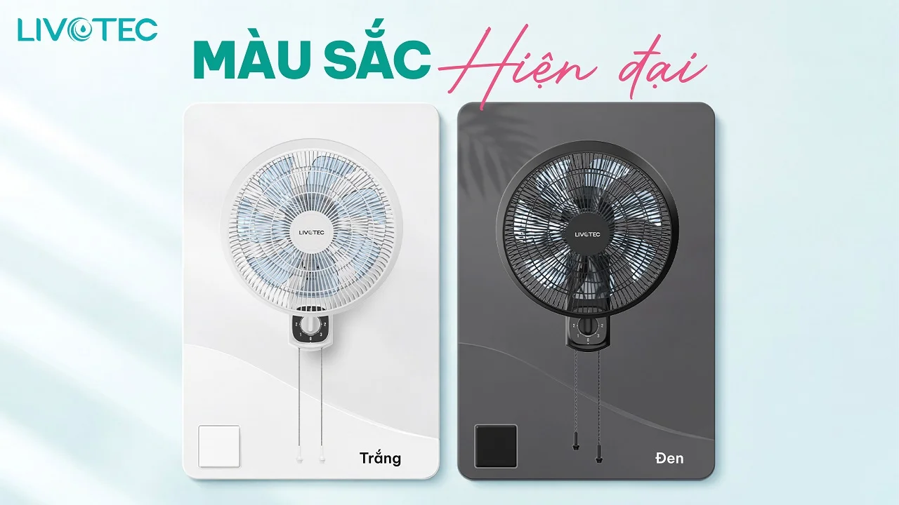 Quạt treo tường Livotec W-350 màu sắc hiện đại