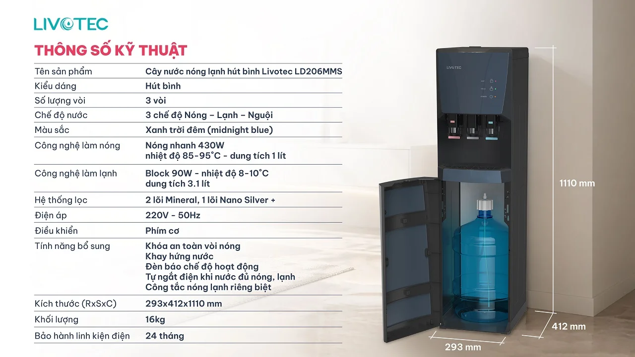 Thông số kỹ thuật của Livotec LD206MMS