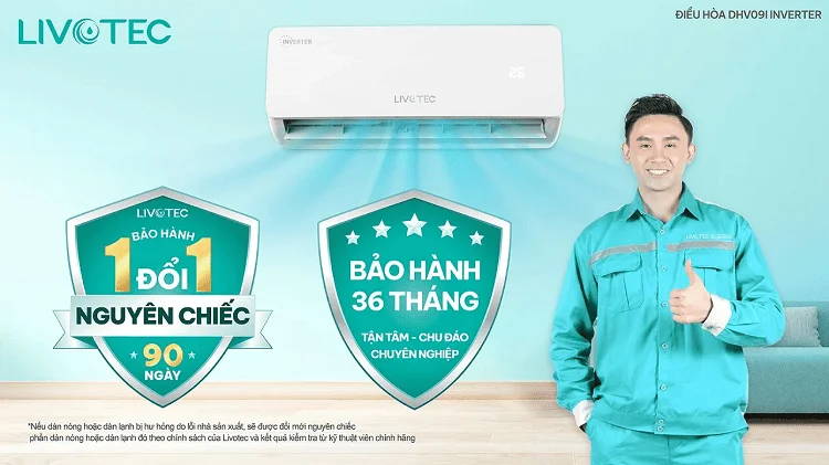 Điềuu hòa Livotec, bảo hành chính hãng