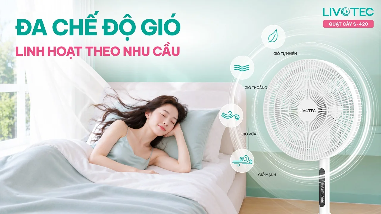 Livotec S-420 ba cấp độ gió linh hoạt theo nhu cầu sử dụng