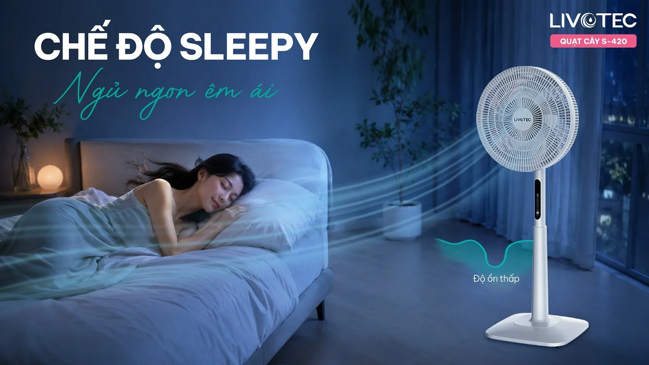 Quạt cây Livotec S-420 chế độ gió tự nhiên Sleepy