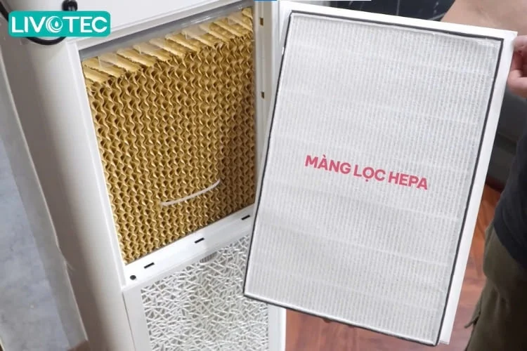 Màng lọc bụi Hepa trên quạt điều hòa Livotec