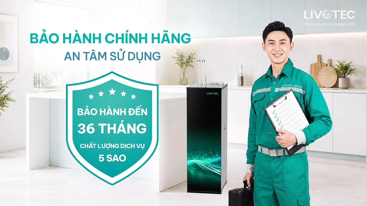 Máy lọc nước nóng lạnh Livotec 686i bảo hành đến 36 tháng