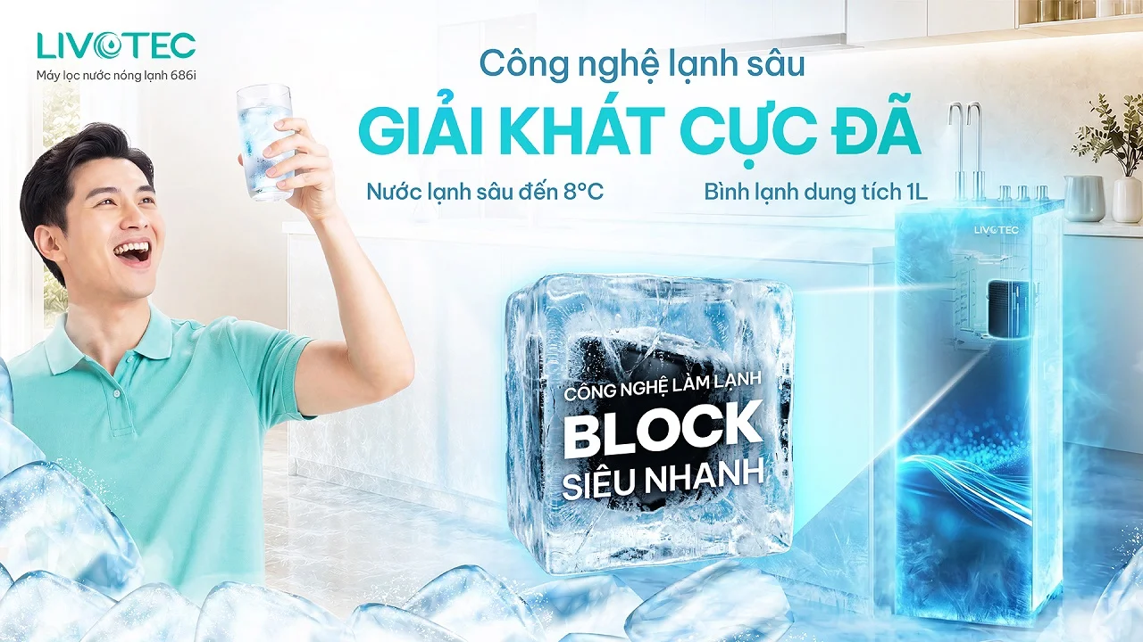 Máy lọc nước nóng lạnh Livotec 686i công nghệ Block lạnh sâu