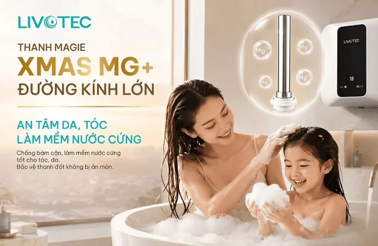 Thanh Magie trên bình nước nóng Livotec