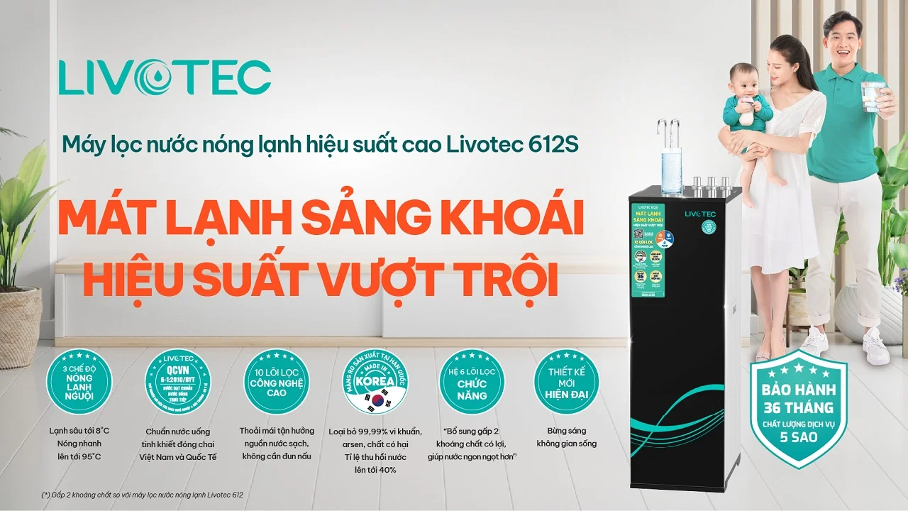 Máy lọc nước nóng lạnh Livotec 612S mát lạnh sảng khoái