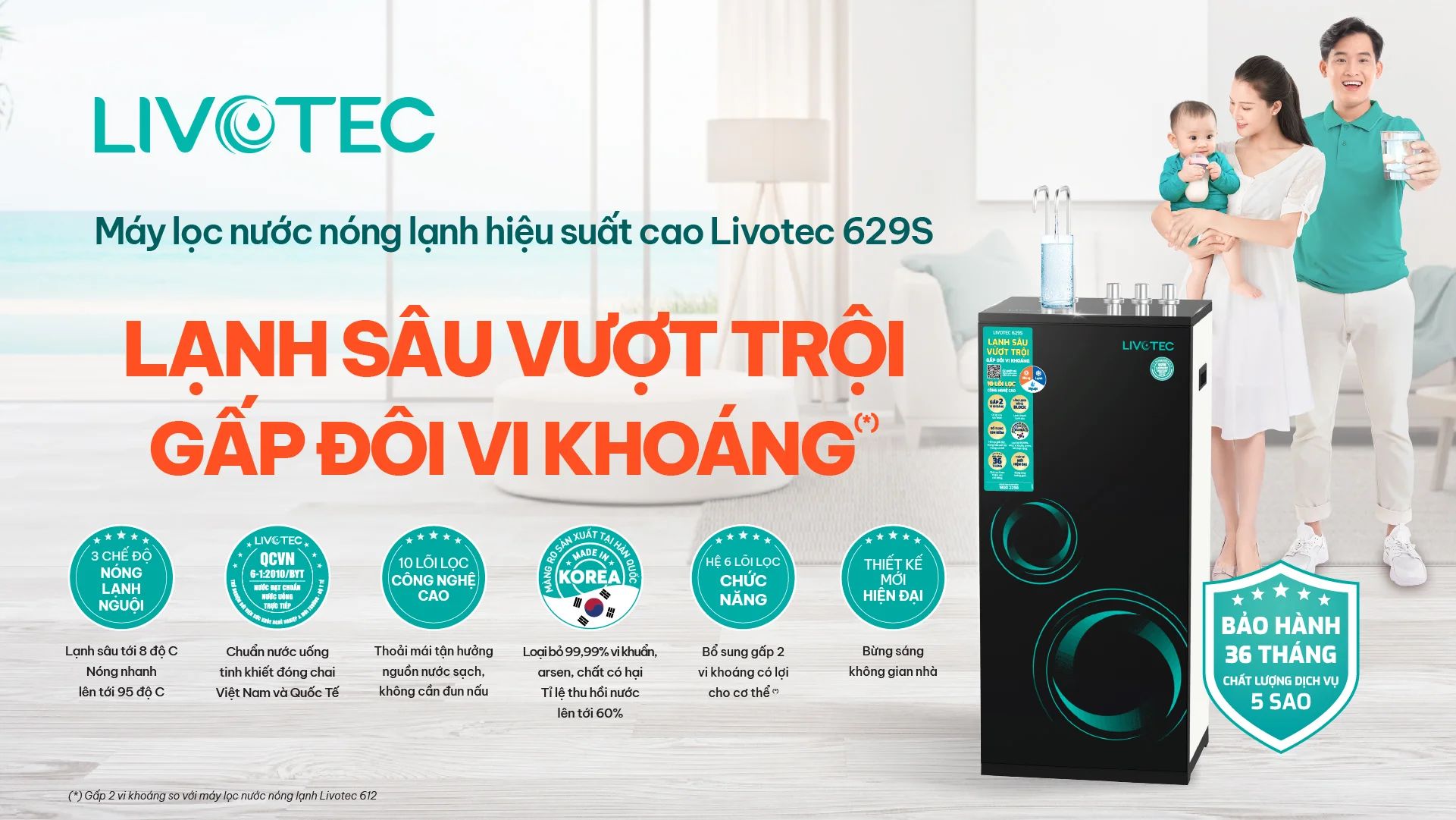 Máy lọc nước nóng lạnh Livotec 629S lạnh sâu vượt trội