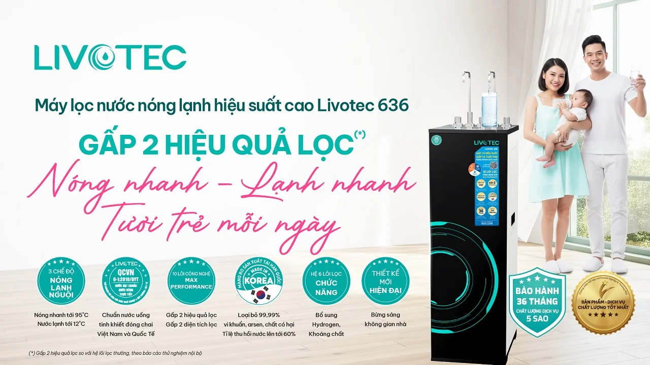 Livotec 636 với 10 lõi Max Performance tăng 1,5 lần hiệu suất lọc