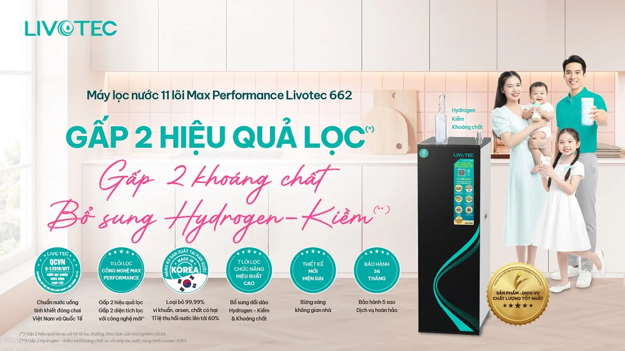 Máy lọc nước RO Livotec 662 nâng cao hiệu suất lọc