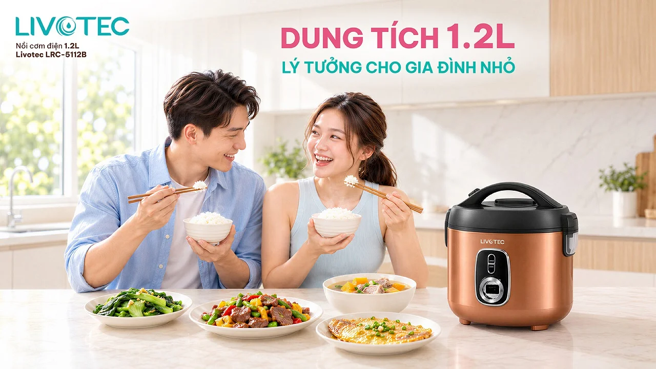 Nồi cơm điện Livotec LRC-5112B dung tích 1.2L