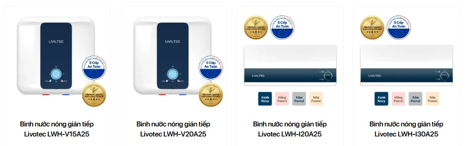 Model bình nước nóng Livotec A26S Series