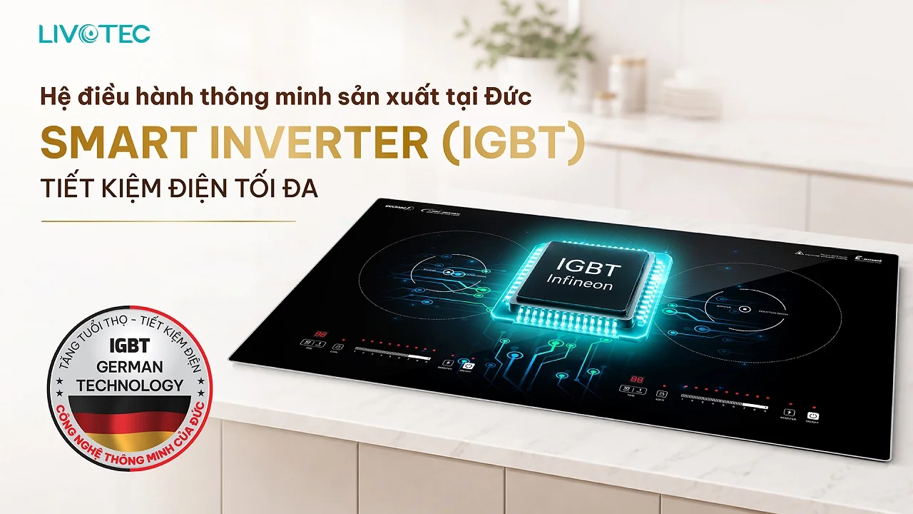 Bếp từ đôi Livotec LIO-556V tích hợp hệ điều hành Smart Inverter