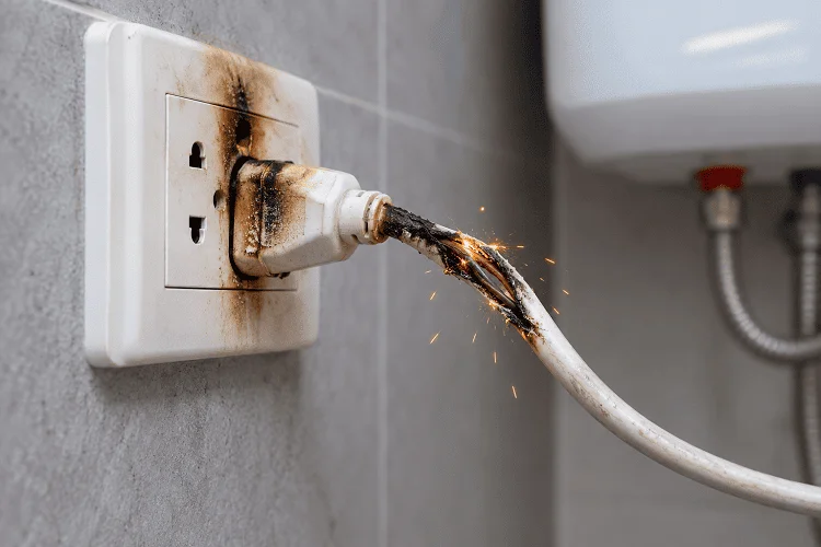 Dây điện hoặc ổ cắm nguồn bị hỏng