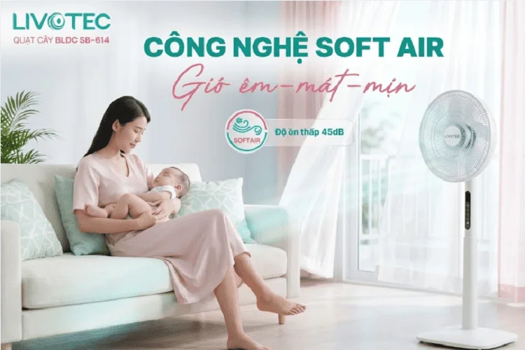 Quạt BLDC vận hành êm ái, không tiếng ồn cơ học