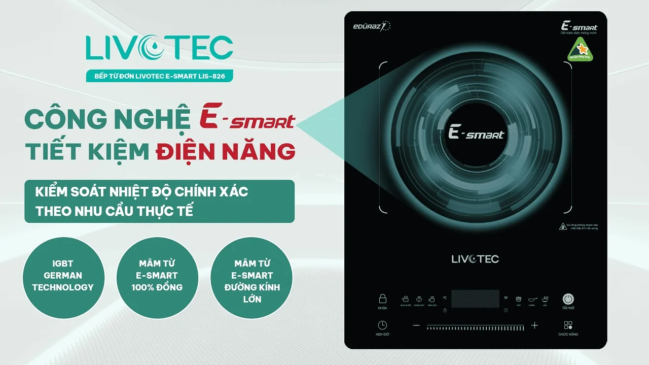 bep-tu-don-livotec-e-smart-lis-826-cong-nghe-e-smart-tiet-kiem-dien