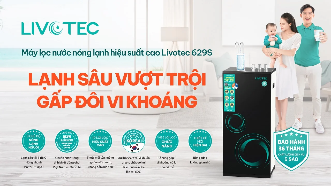 KV máy lọc nước nóng lạnh Livotec 629S