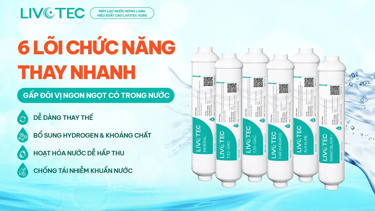 Livotec 628S sở hữu 6 lõi chức năng bổ sung khoáng chất