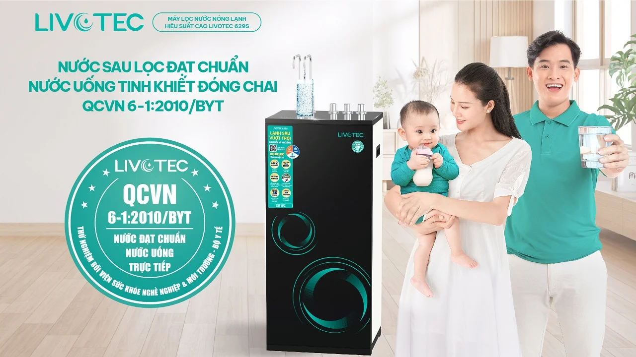 Livotec 629S đạt chuẩn nước tinh khiết đóng chai