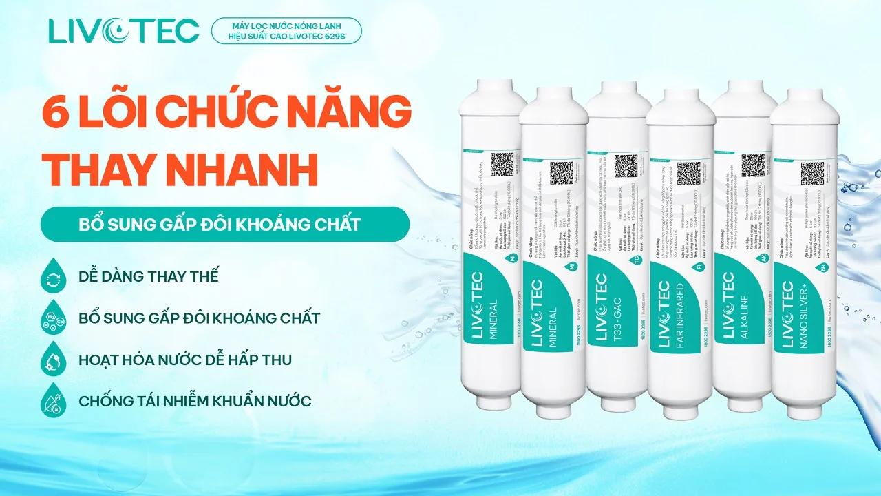 Livotec 629S có 6 lõi chức năng tăng khoáng
