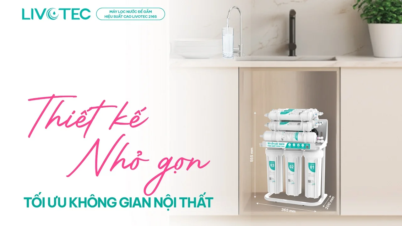 Máy lọc nước RO Livotec 216S có thiết kế nhỏ gọn
