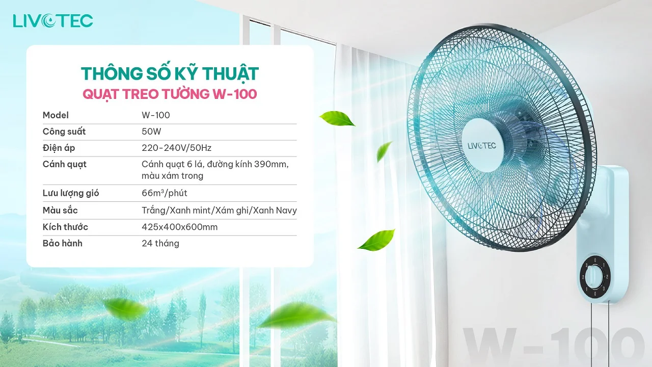 thong-so-ky-thuat-quat-treo-tuong-livotec-w-100