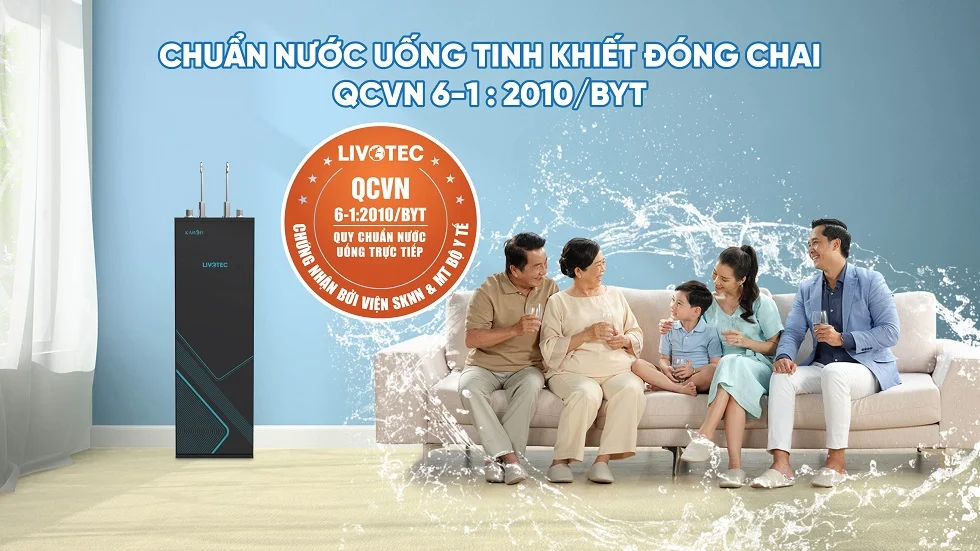 Nước sau lọc của Livotec CL36 đạt chuẩn QCVN 6-1:2010/BYT