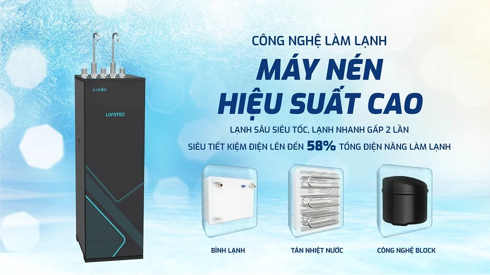Livotec T69 dùng máy nén hiệu suất cao, lạnh sâu nhanh, tiết kiệm điện