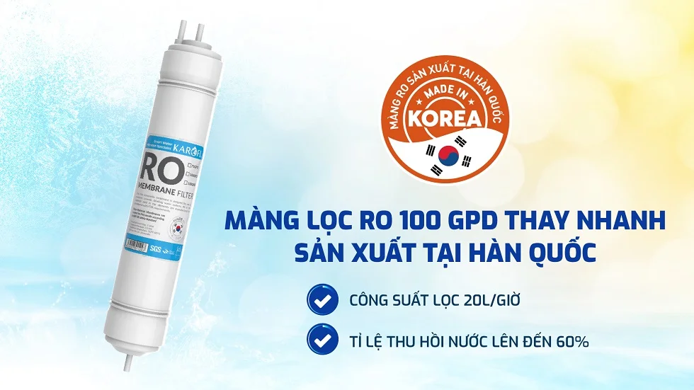 Livotec T69 trang bị màng RO Hàn Quốc 100 GPD