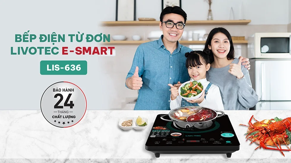 Bếp điện từ đơn Livotec E-smart phù hợp với gia đình ít thành viên