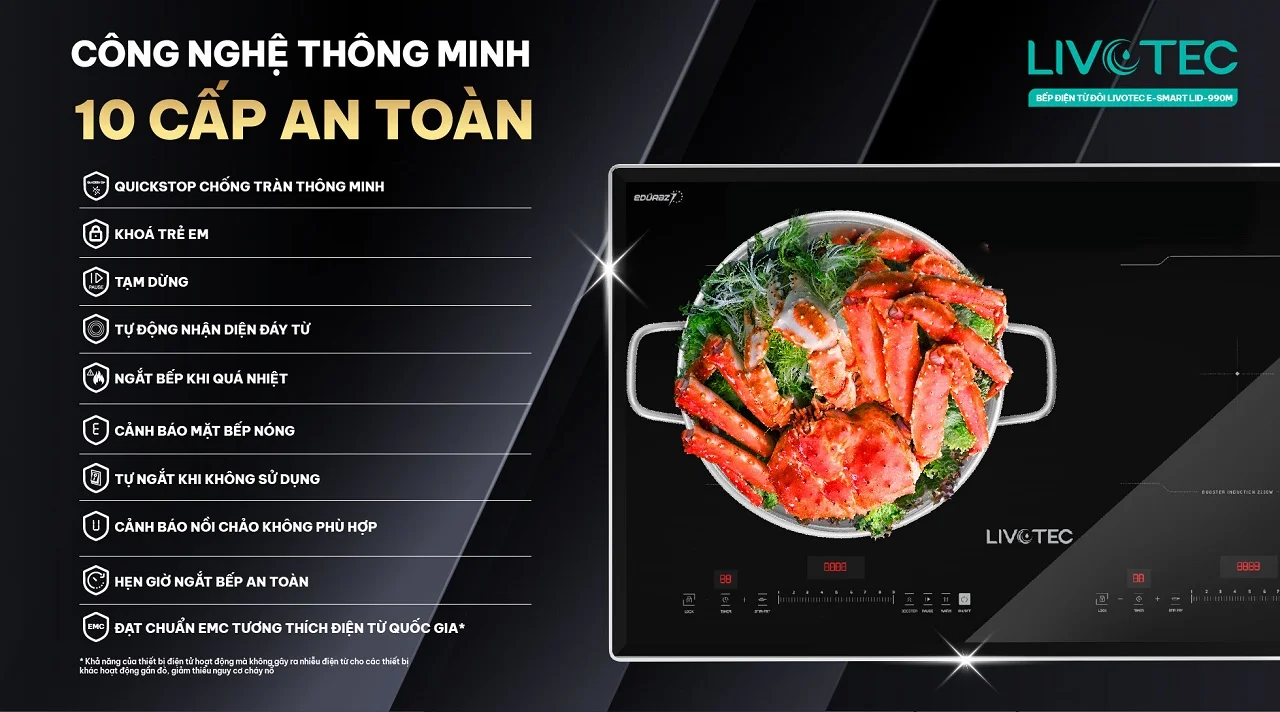 Livotec E-SMART LID-990M 10 cấp an toàn, chống cháy nổ