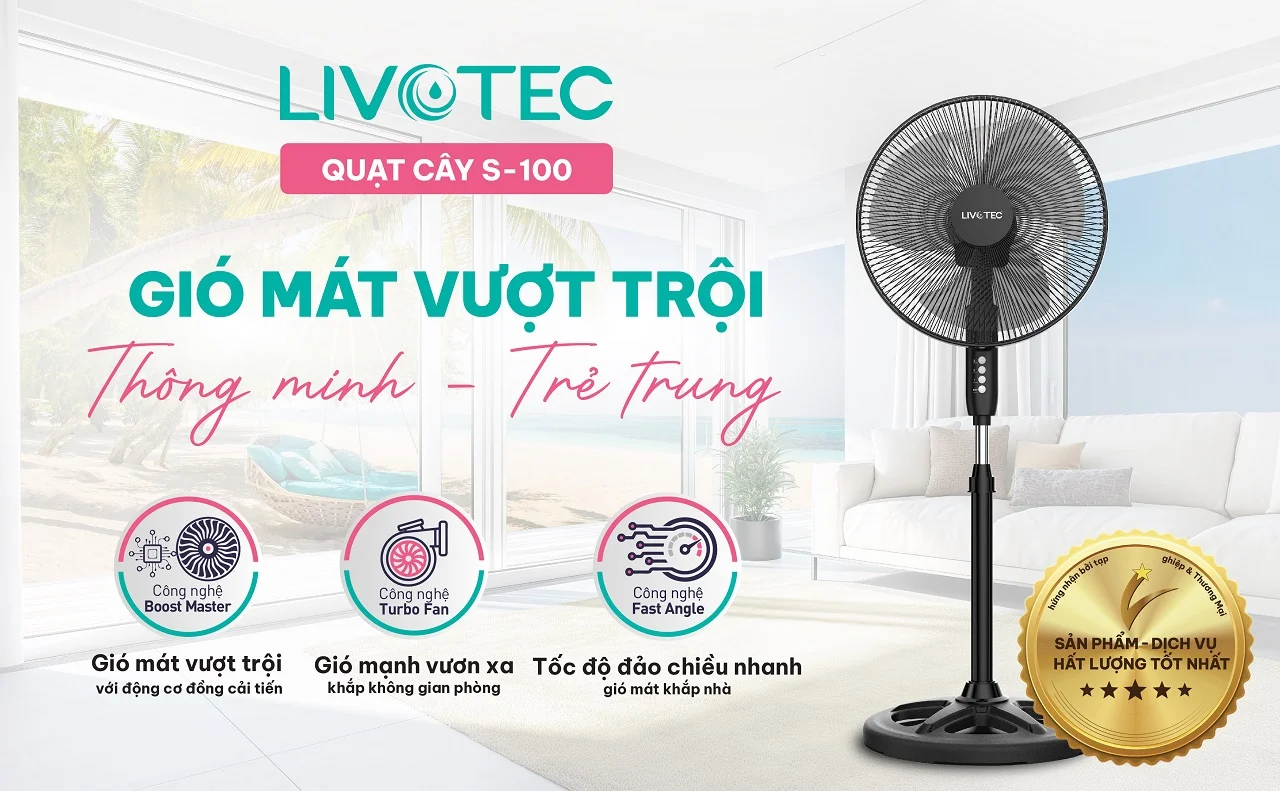 Quạt cây Livotec S-100 gió mát vượt trội