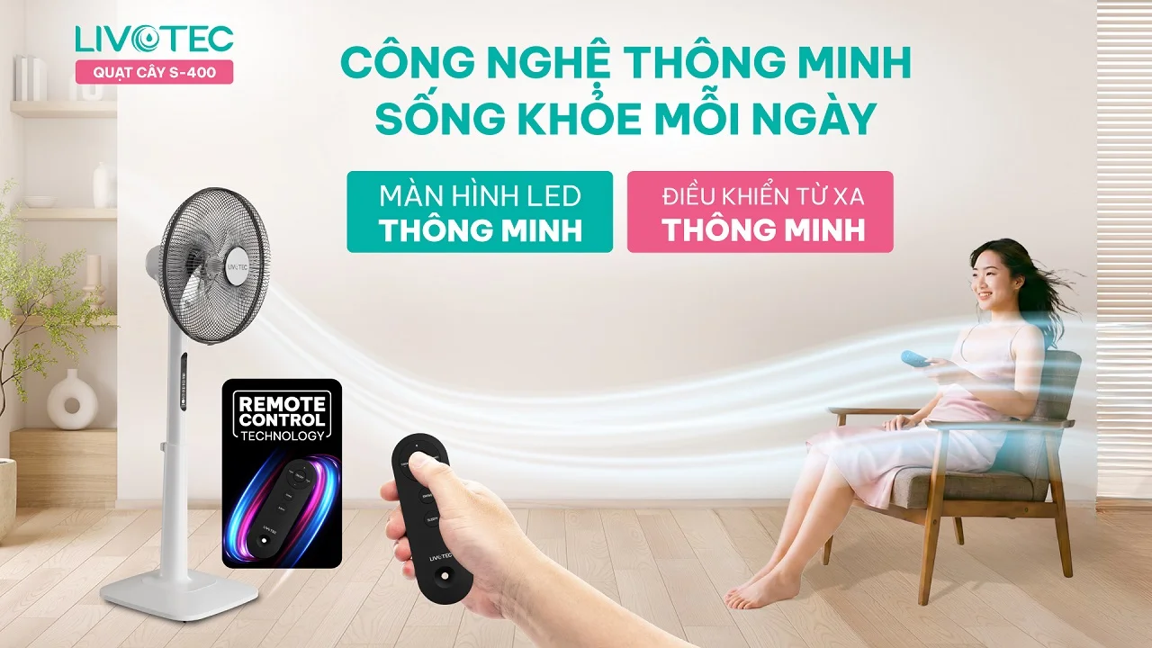 Quạt cây Livotec S-400 công nghệ thông minh