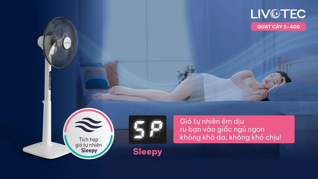 Livotec S-400 chế độ gió tự nhiên Sleepy