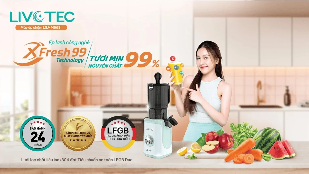 Máy ép chậm Livotec LSJ-M66S công nghệ xFresh99