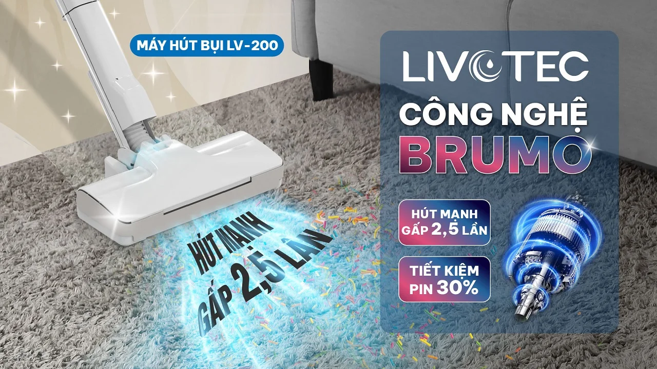 Livotec LV-200 động cơ BLDC không chổi than công nghệ Brumo