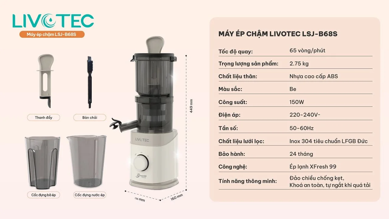 Thông số kỹ thuật Livotec LSJ-B68S