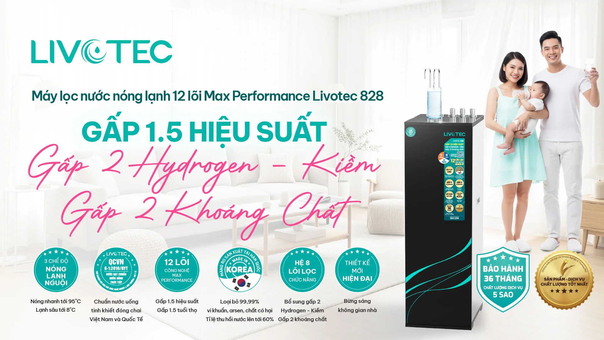 Livotec 828 12 lõi Max-P hiệu suất cao, gấp 2 kiềm và khoáng chất
