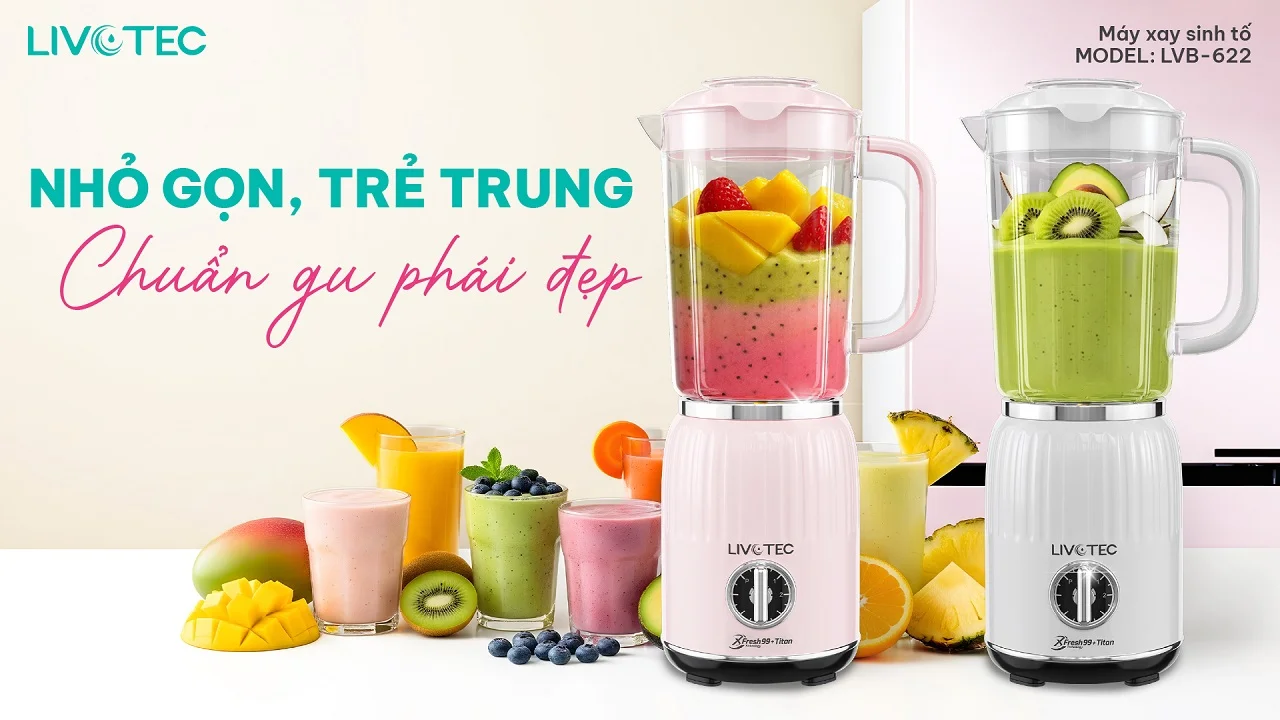 Máy xay sinh tố Livotec LVB-622 nhỏ gọn trẻ trung