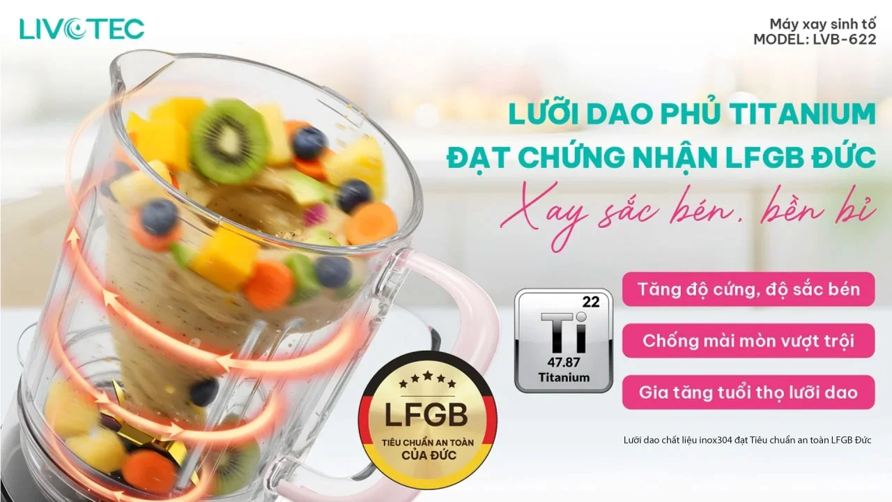 Livotec LVB-622 lưỡi dao inox 304 phủ titanium