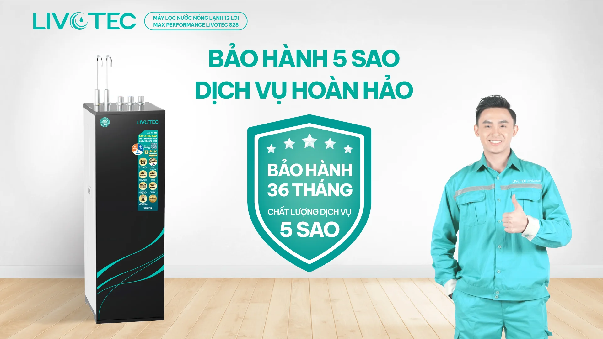 Livotec 828 bảo hành chính hãng 36 tháng an tâm sử dụng