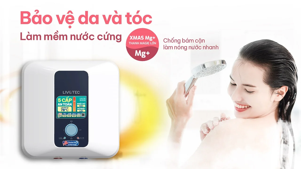 Bình nước nóng gián tiếp LWH-V15A25 thanh magie XMAS MG+ làm mềm nước