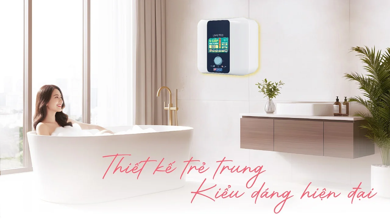 Bình nước nóng LWH-V15A25 thiết kế hiện đại trẻ trung