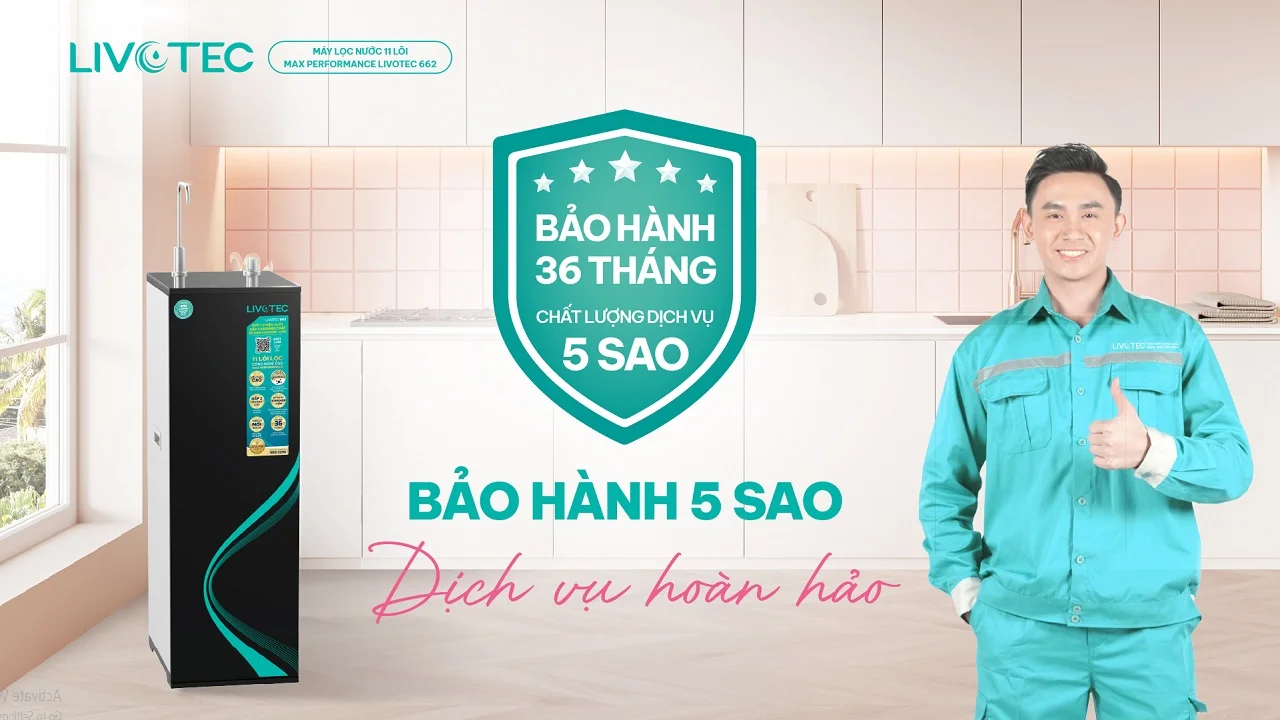 Máy lọc nước RO Livotec 662 được bảo hành chính hãng lên đến 3 năm