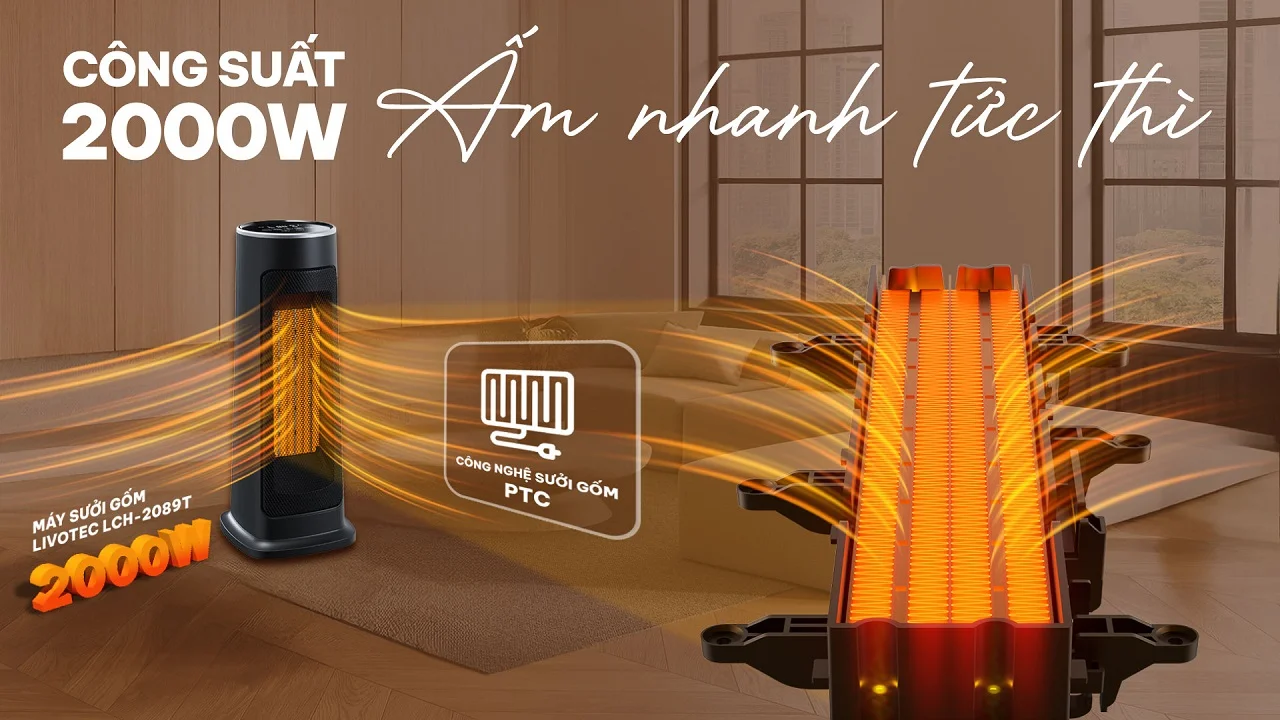 Máy sưởi gốm LCH-2089T công nghệ PTC 2000W
