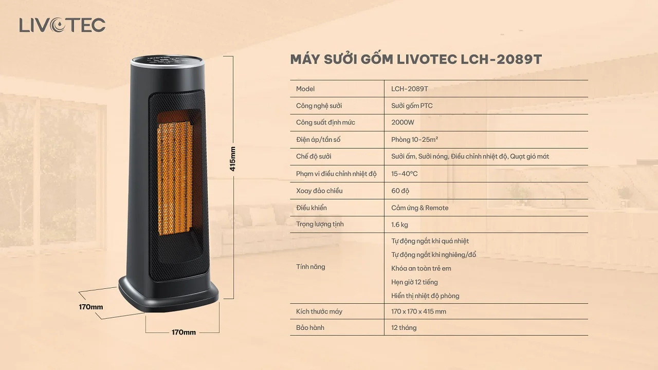 Thông số kỹ thuật LCH-2089T