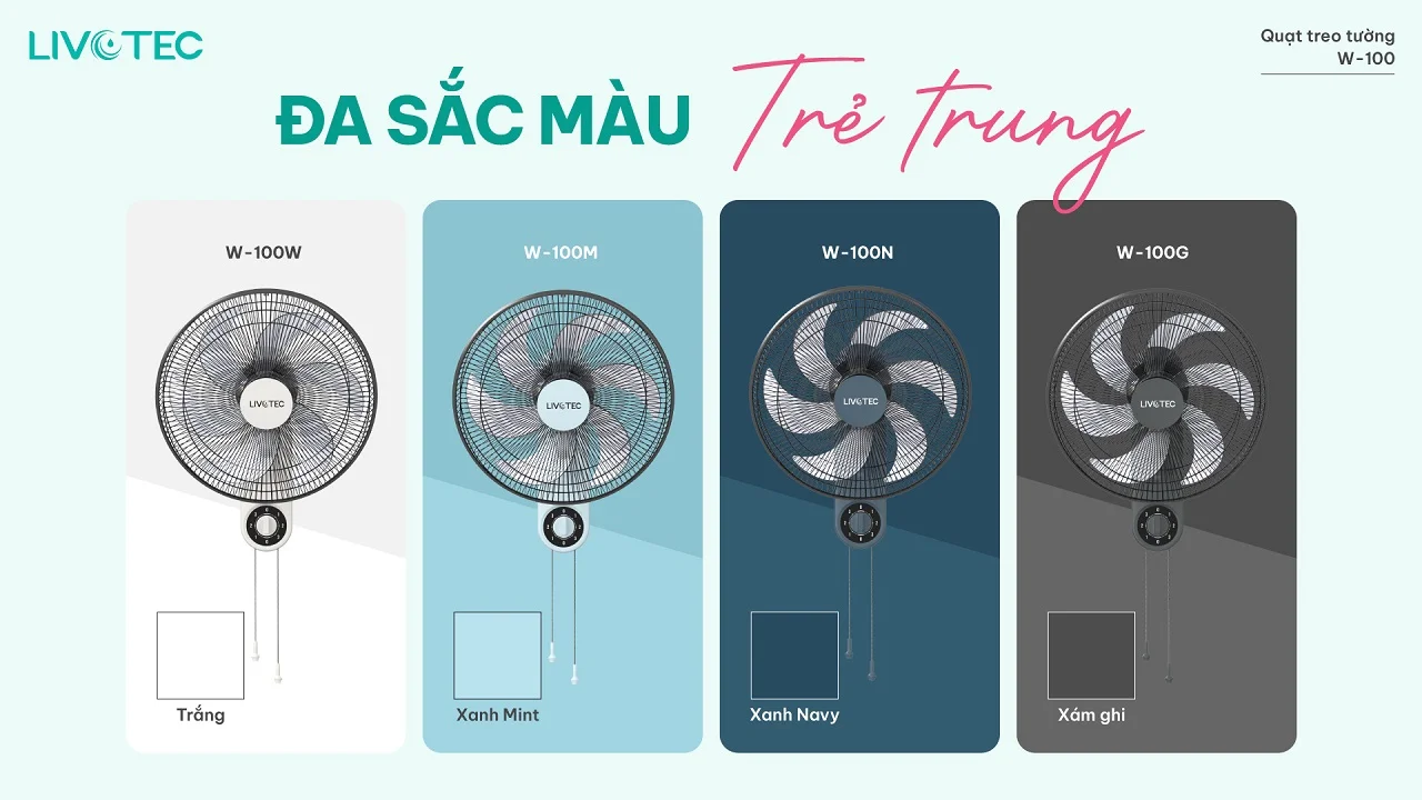 Livotec W-100 đa sắc màu trẻ trung dễ phối nội thất
