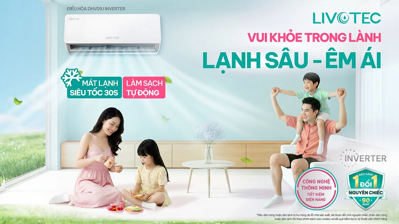 Điều hòa một chiều Livotec DHV09J Inverter lạnh sâu êm ái