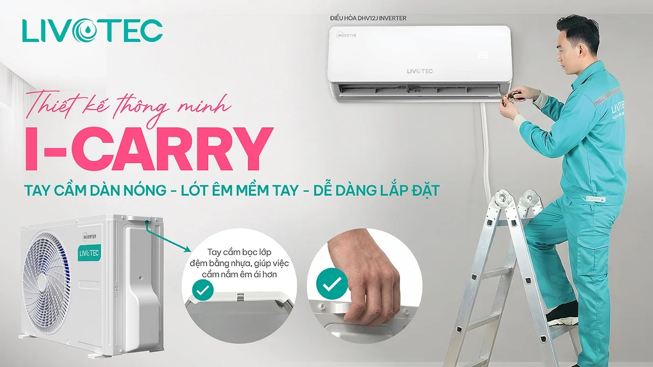 DHV09J Inverter I-Carry lắp đặt dễ dàng