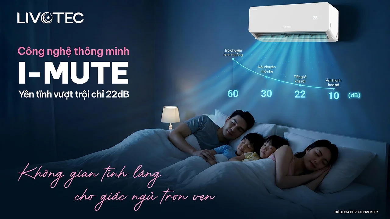 Livotec DHV09J Inverter I-Mute thư giãn trọn vẹn