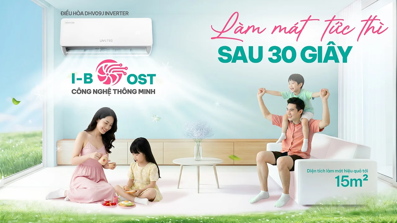 Điều hòa một chiều Livotec DHV09J Inverter I-Boost lạnh 30 giây